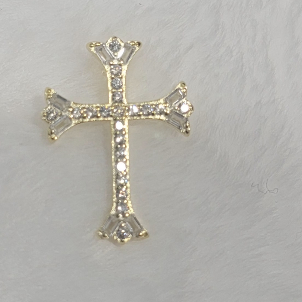 Elegant Gold and Silver Cross Pendant